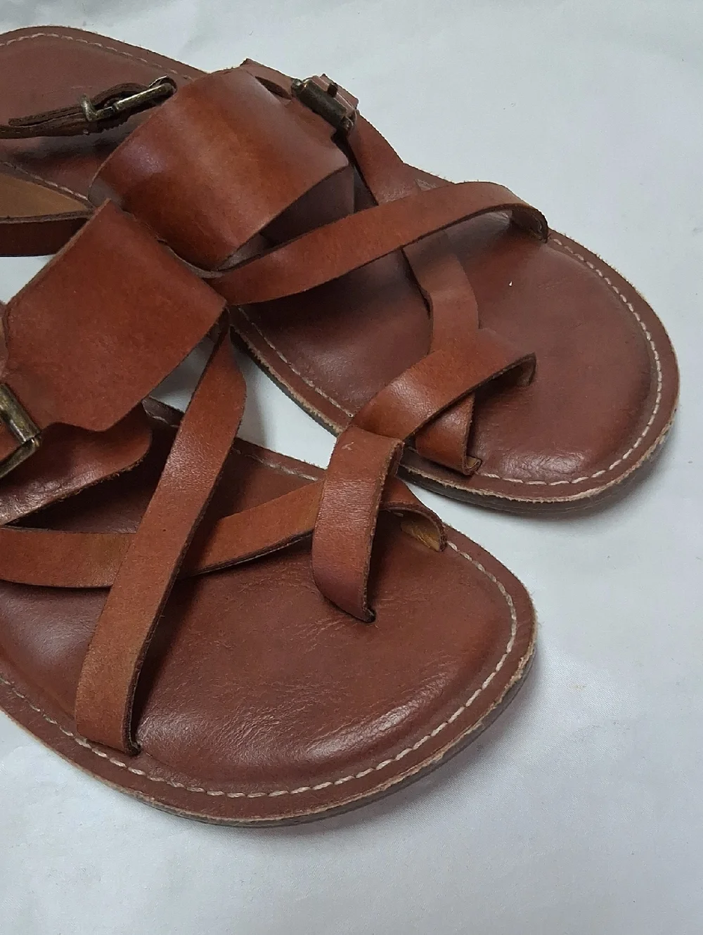 Patricia Nassh Brown Leather Strappy Sandals Sz 7M Preowned